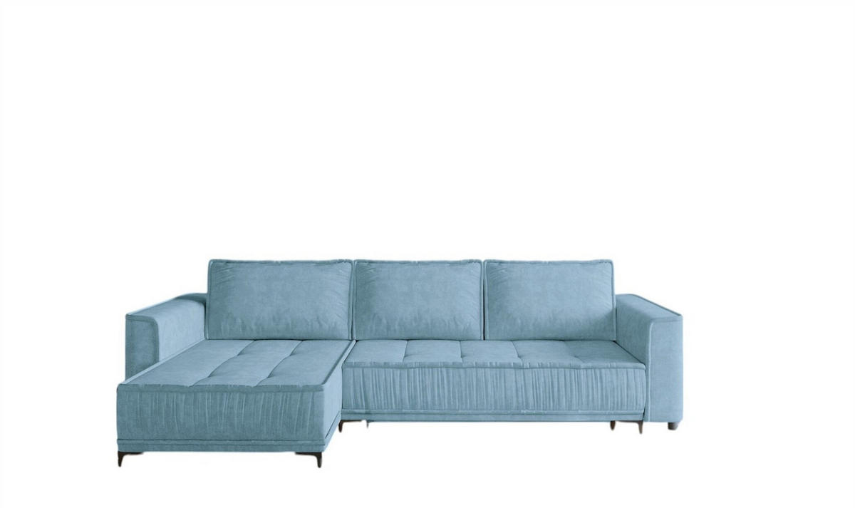 ECKSOFA Juna Mit Schlaffunktion - Blau, Holzwerkstoff/Textil (240/140cm) - Fun Möbel