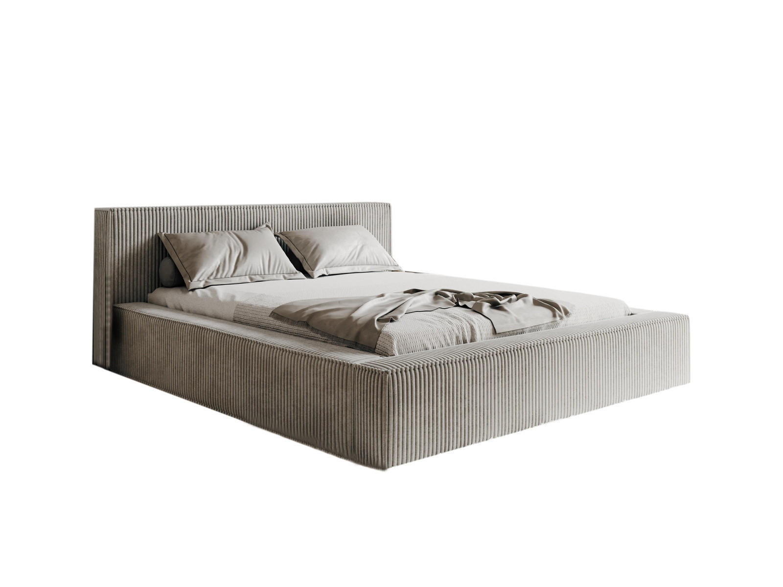 POLSTERBETT ASTA Cord 160x200 Grau - Grau, Holzwerkstoff (160/200cm) - Compleo24