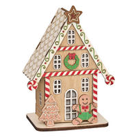 LED-LATERNE Lebkuchenhaus 15 cm - Multicolor, Holzwerkstoff (5.5/15/11cm) - Fééric Lights and Christmas