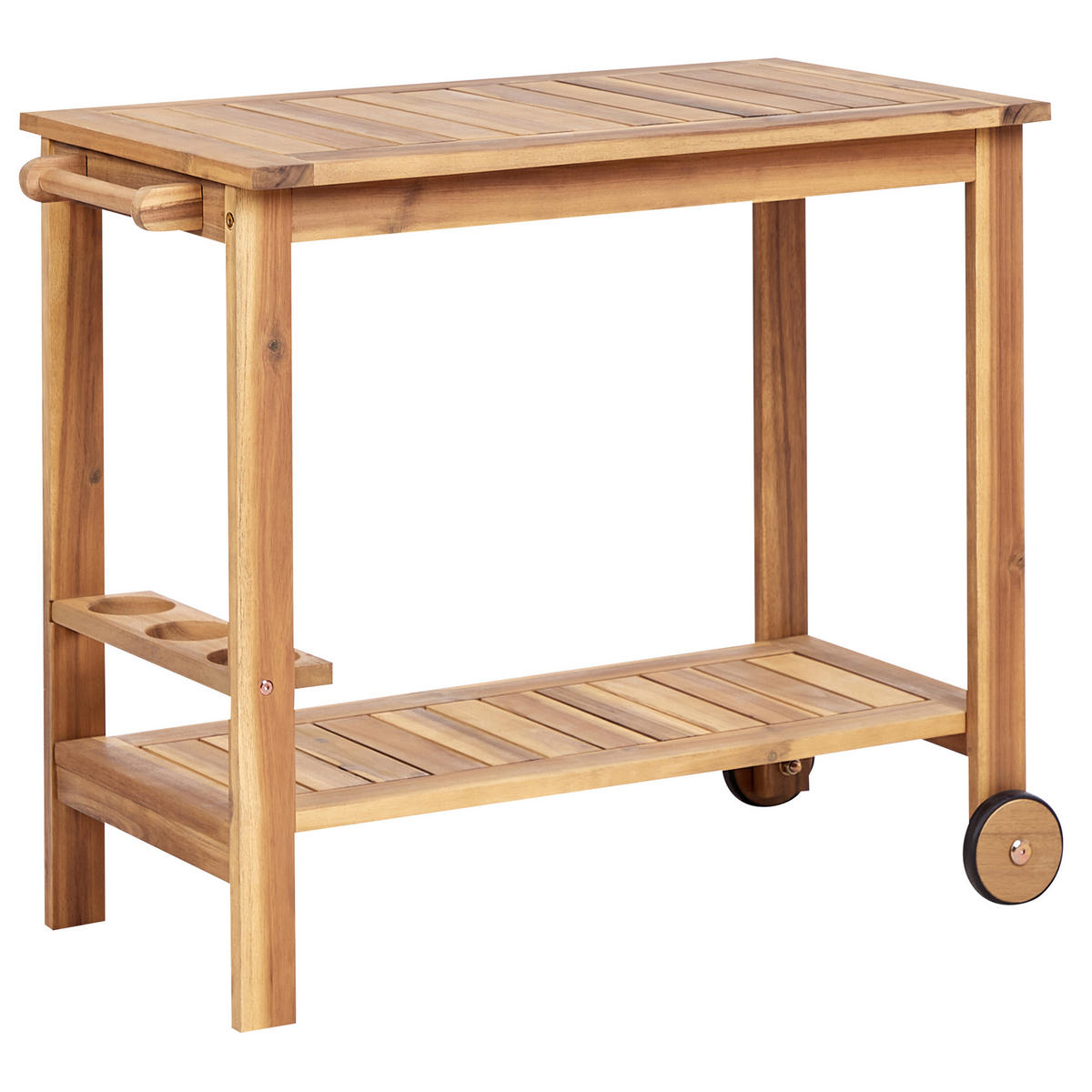 TEEWAGEN 47/83 cm Heller Holzfarbton Sassari Ii - Hellbraun, Holz (47/74/90cm) - Beliani