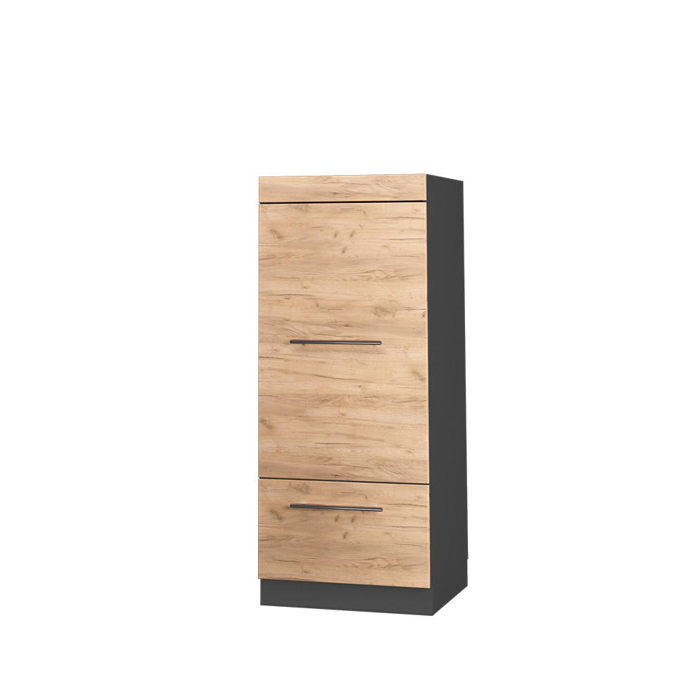 MIKROWELLENSCHRANK Fame-Line Goldkraft Eiche 60 cm - Honigeiche/Anthrazit, Holzwerkstoff (60/153.6/58.1cm) - Vicco