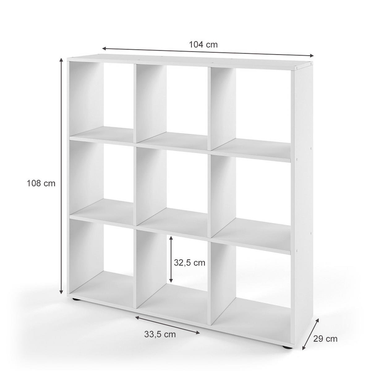 RAUMTEILER Nove Weiß 104 x 108 cm - Weiß, Holzwerkstoff (104/108/29cm) - Vicco
