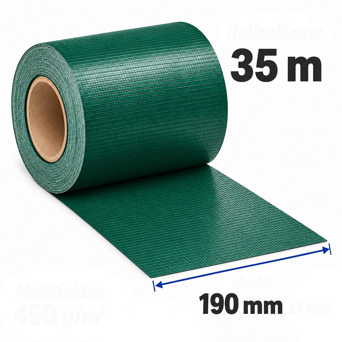 TRAKOVI Zelena komplet-1 PVC 19x3500 cm - temno zelena, umetna masa (15cm) - Relaxdays