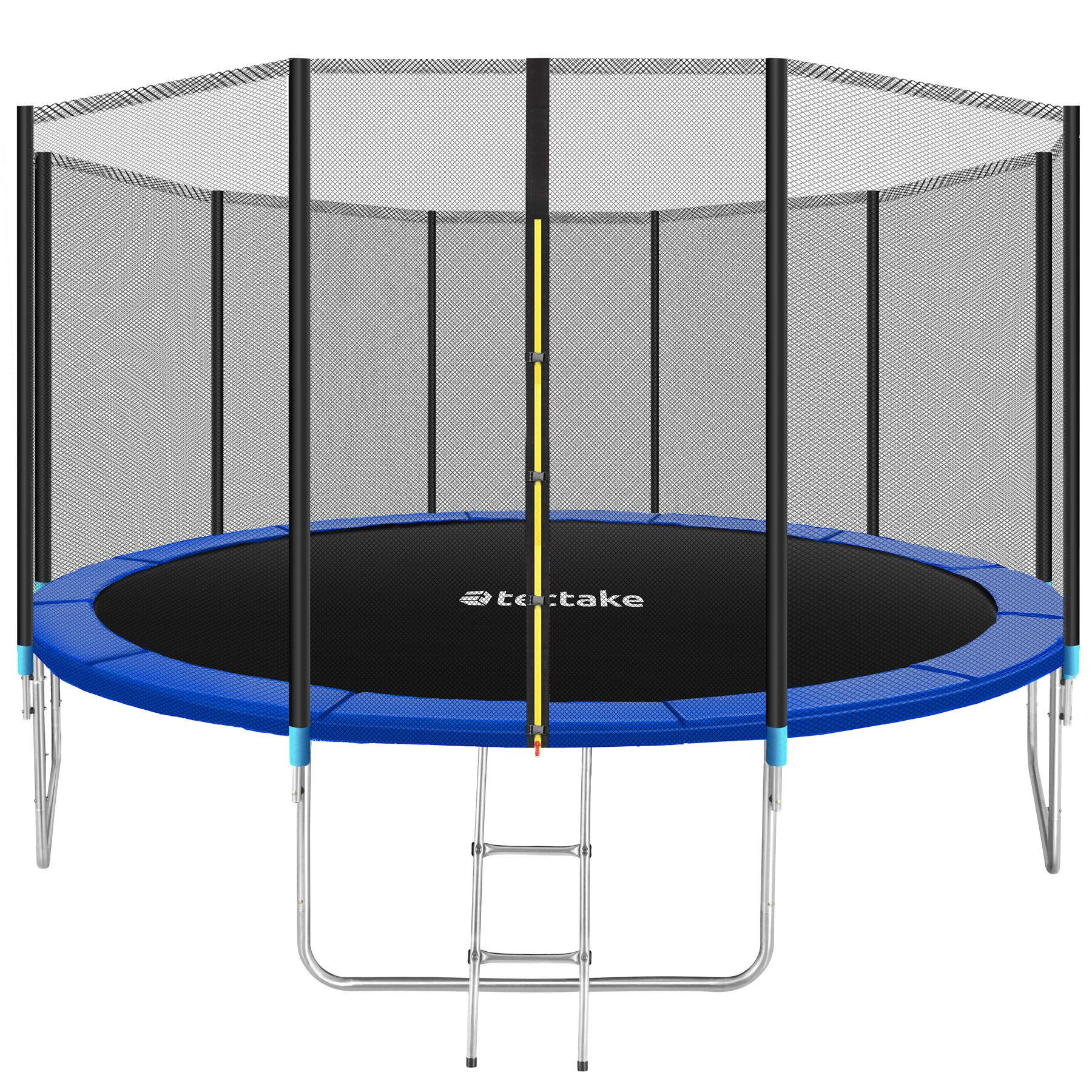 TRAMPOLIN Garfunky,inklusive Einstiegsleiter,schwarz/blau - Blau/Schwarz, Metall (457/269/457cm) - tectake