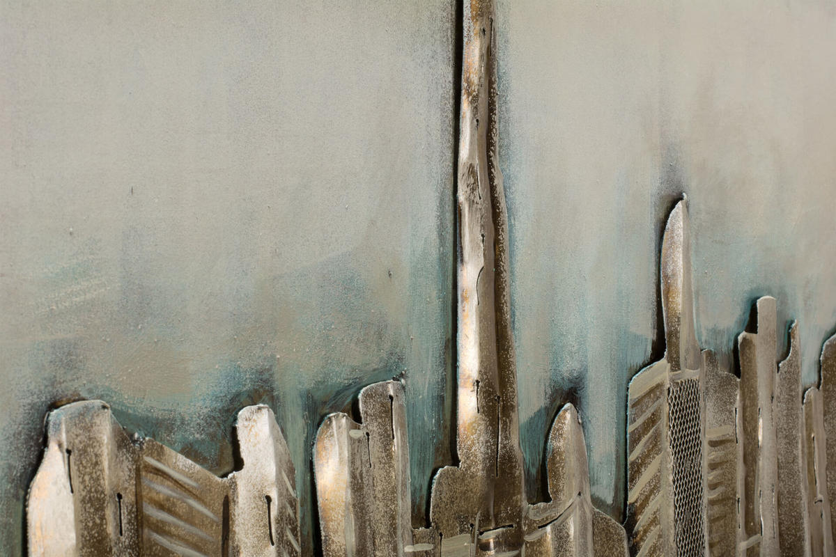 METALLBILD Weiß 150/50 cm - Weiß, Metall (6.4/50cm) - KUNSTLOFT