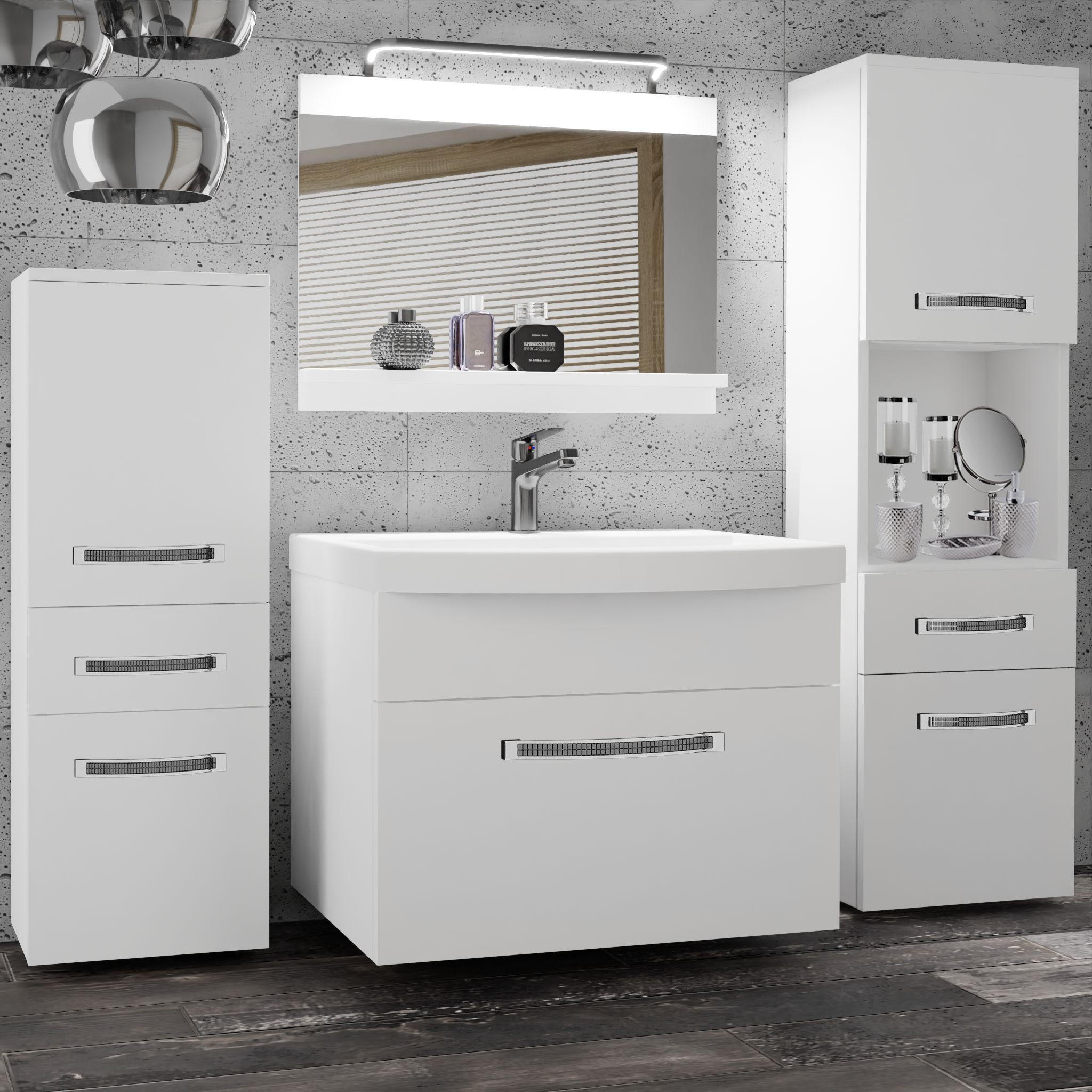 BADMÖBEL Badezimmer Weiß Matt - Weiß, Holz (140/113/40cm) - B BELINI GROUP
