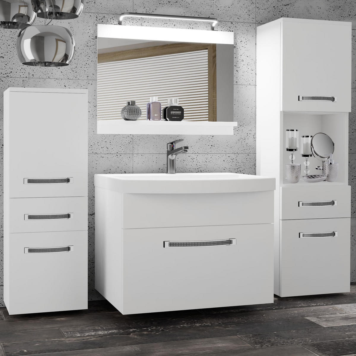BADMÖBEL Badezimmer Weiß Matt - Weiß, Holz (140/113/40cm) - B BELINI GROUP