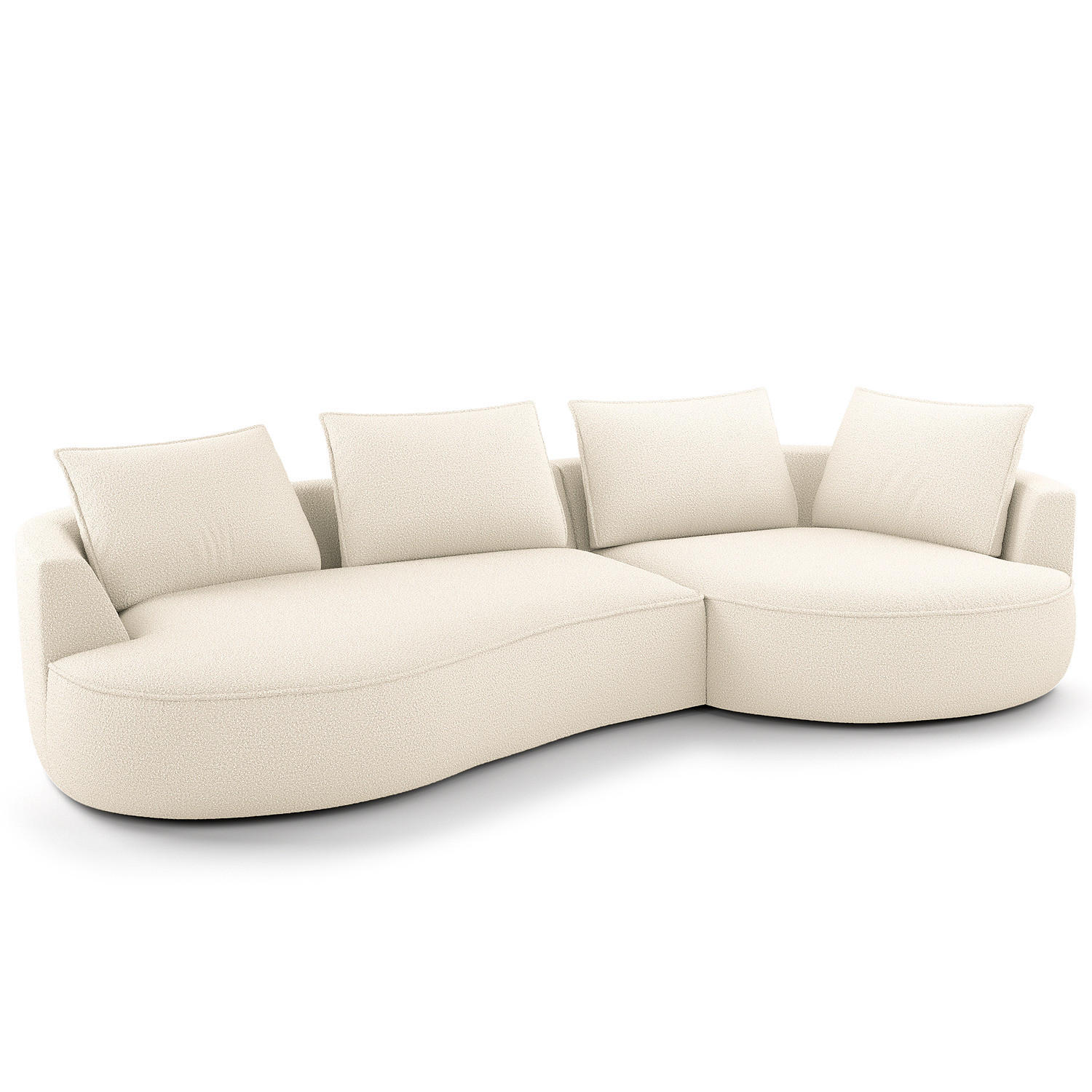 BIGSOFA - Creme/Schwarz, Kunststoff/Textil (322/82/154cm) - home24
