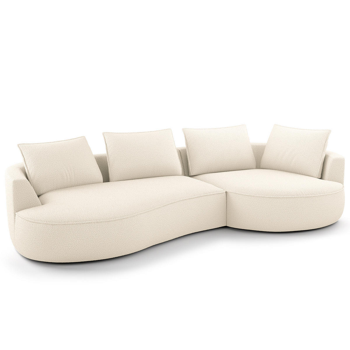 BIGSOFA - Creme/Schwarz, Kunststoff/Textil (322/82/154cm) - home24