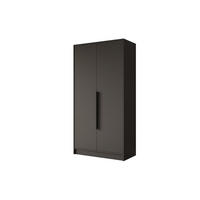 KLEIDERSCHRANK - PORTO - 102 - Schwarz - Schwarz, Holzwerkstoff (102/200/51cm) - ALTDECOR