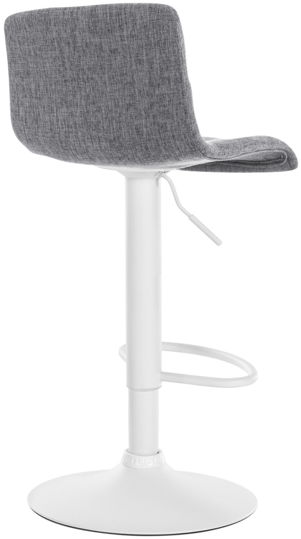 BARHOCKER Stoff hellgrau - Hellgrau/Weiß, Textil/Metall (39/84/36cm) - CLP