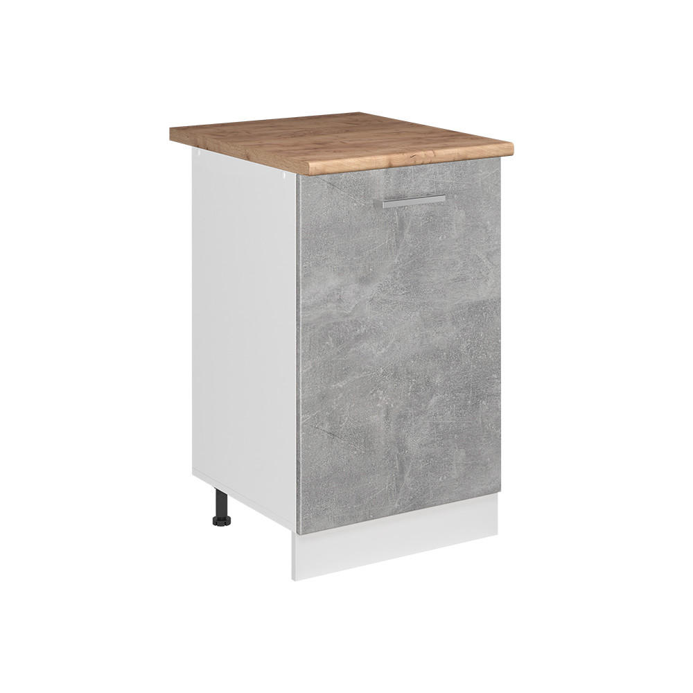 SPODNÍ SKŘÍŇKA KUCHYŇSKÉ LINKY R-Line, Beton/Bílá, 50 cm pracovná doska Dub Goldkraft - bílá/šedá, kompozitní dřevo (50/81.6/60cm) - Vicco