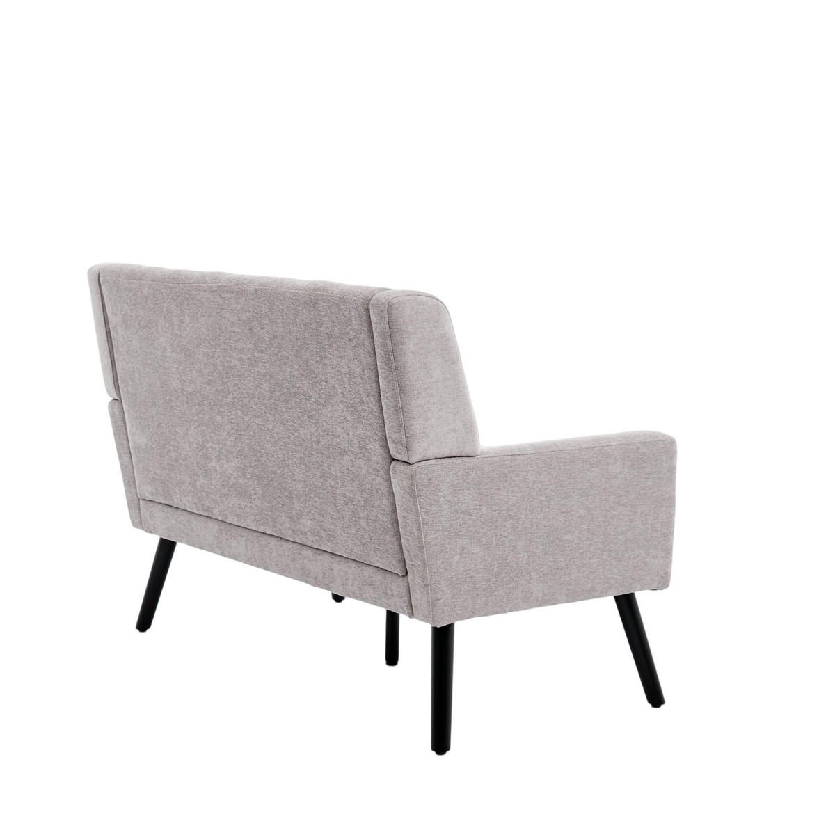 2-SITZER-SOFA Massivholz,dicke Schaumfüllung,Leinenstoff,Hellgrau - Hellgrau, Textil (119/88/75cm) - LVHOM