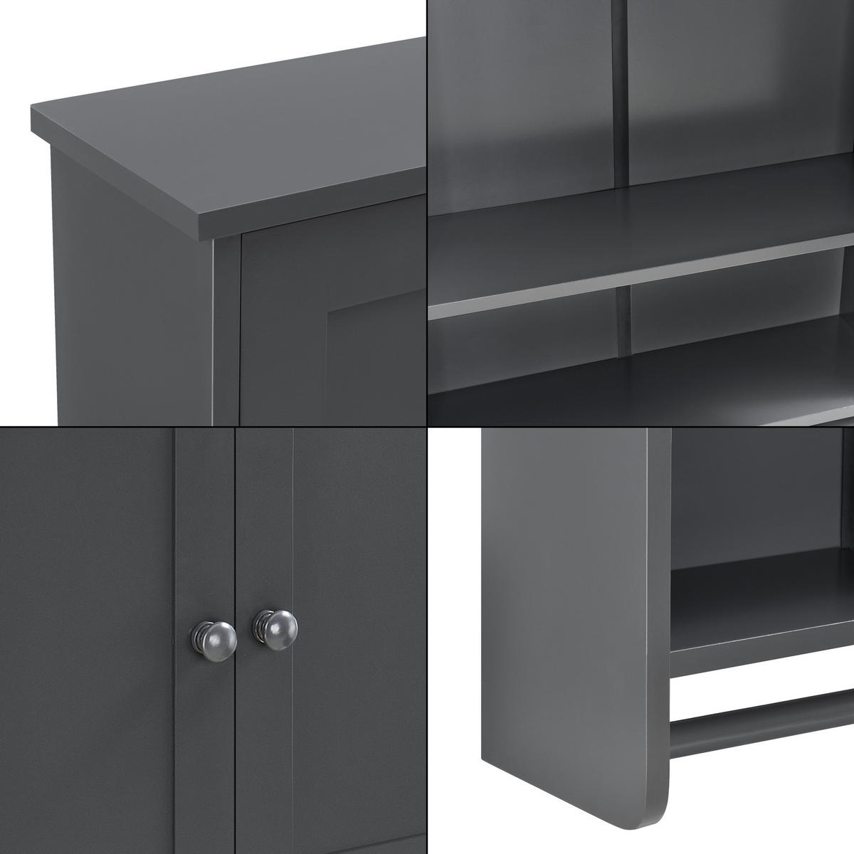 HÄNGESCHRANK Steyr - Dunkelgrau, Holzwerkstoff (48.7/65/14.5cm) - [en.casa]