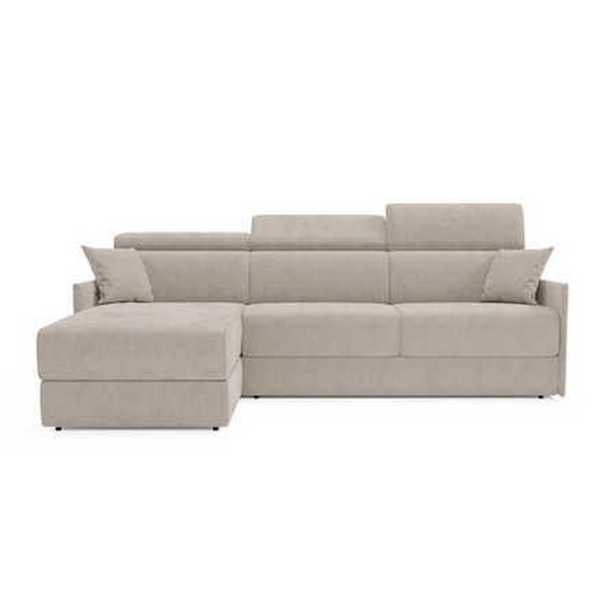 ECKSOFA Miryam - Graubraun, Metall (252/98cm) - Divani.store