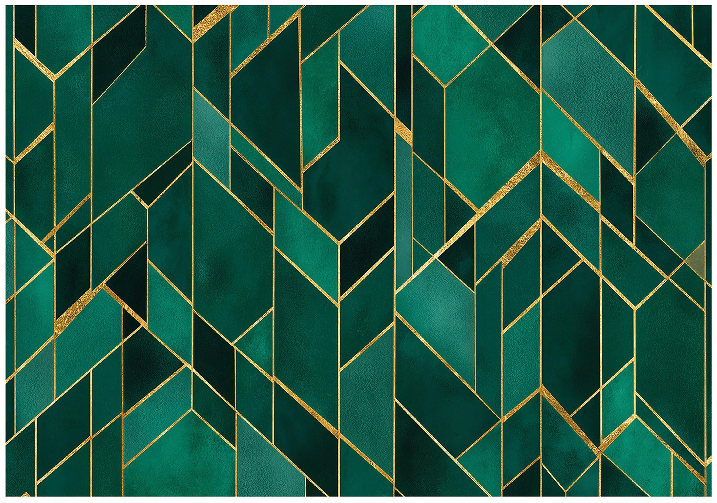 FOTOTAPETE Abstrakt Glamour Grün 200x140 cm - Multicolor, Papier (200/140cm) - Wallarena