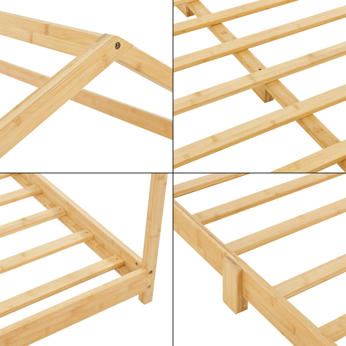 HAUSBETT Vindafjord - Naturfarben, Holz (140/200cm) - [en.casa]