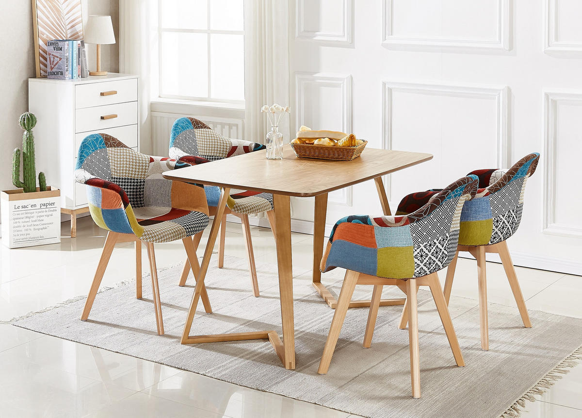 ESSZIMMERSTUHL Stoff 8-teilig Mehrfarbig - Multicolor, Holz (47/83/42cm) - Life Interiors
