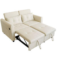 SCHLAFSOFA 142/85/83 cm in Beige – 3-in-1 mit USB - Beige, Textil (85/83/142cm) - BEAOK