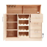 ANRICHTE LED-Beleuchtung Naturfarben-Weiß 120/40/121 cm - Naturfarben, Holz (120/121/40cm) - PANGIVO