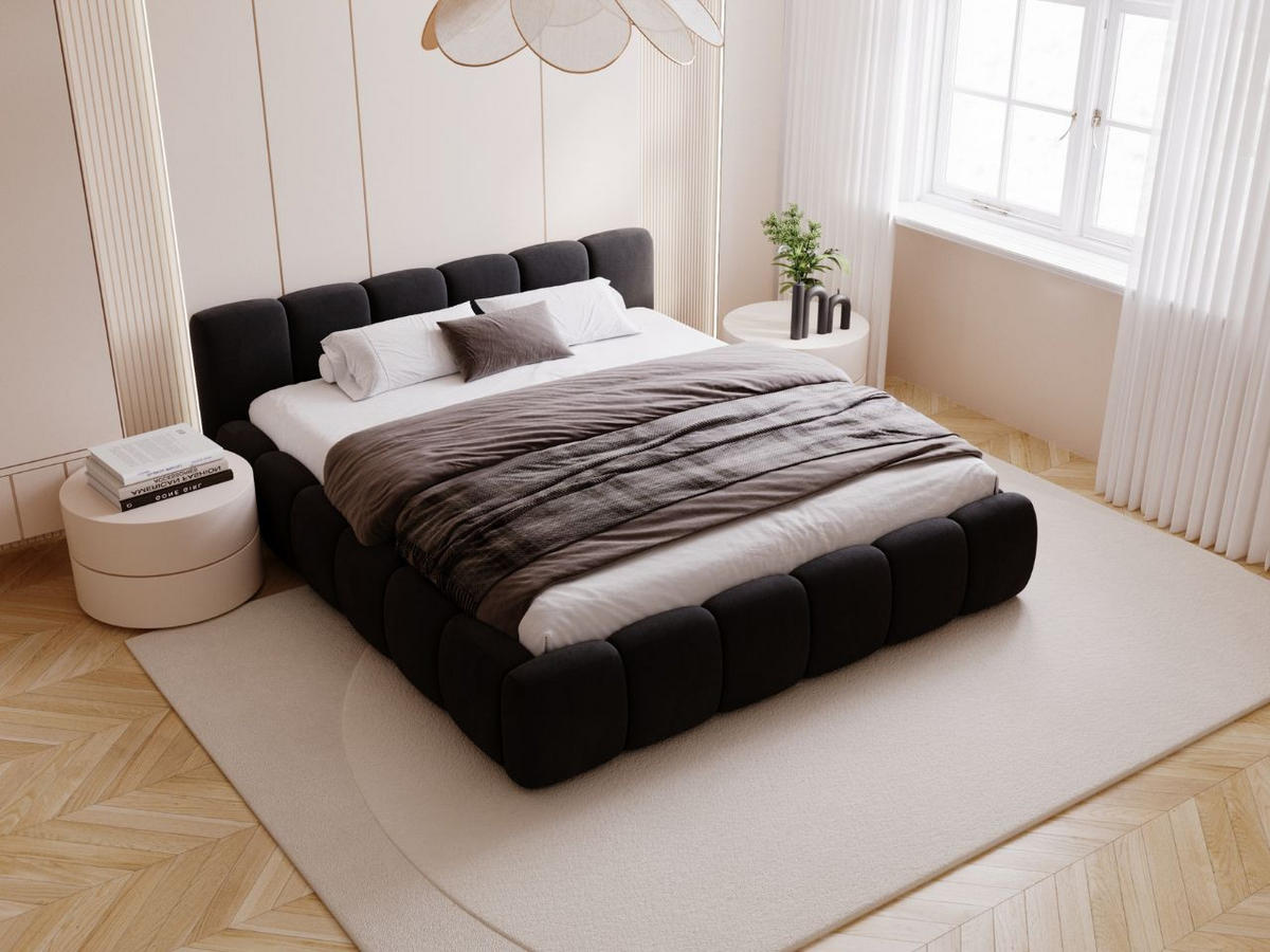 POLSTERBETT Cloud low 160x200 Schwarz - Schwarz, Textil (160/200cm) - Graingold