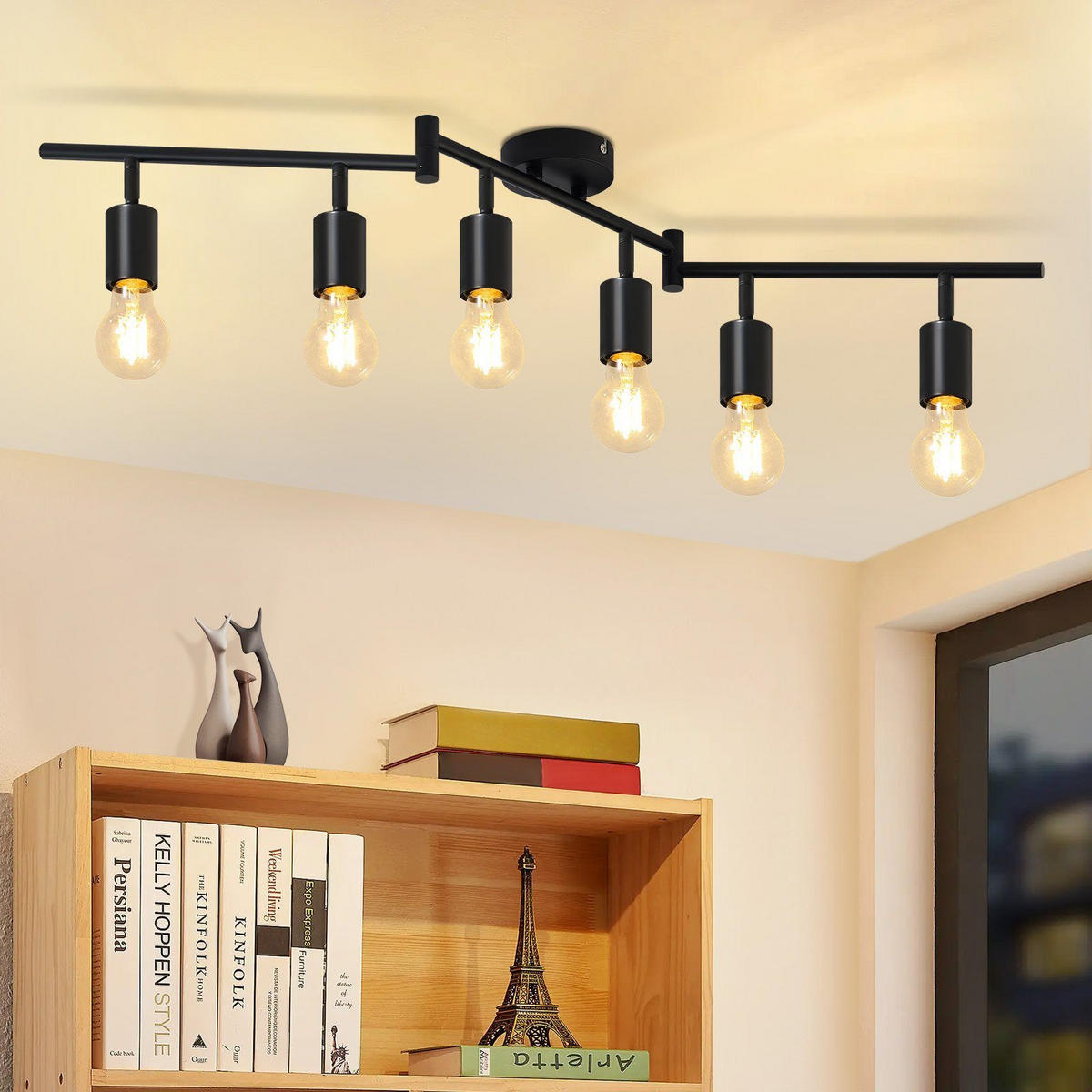 DECKENSTRAHLER Strange 94.5/9/16cm - Schwarz, Metall (9/94.5/16cm) - ZMH