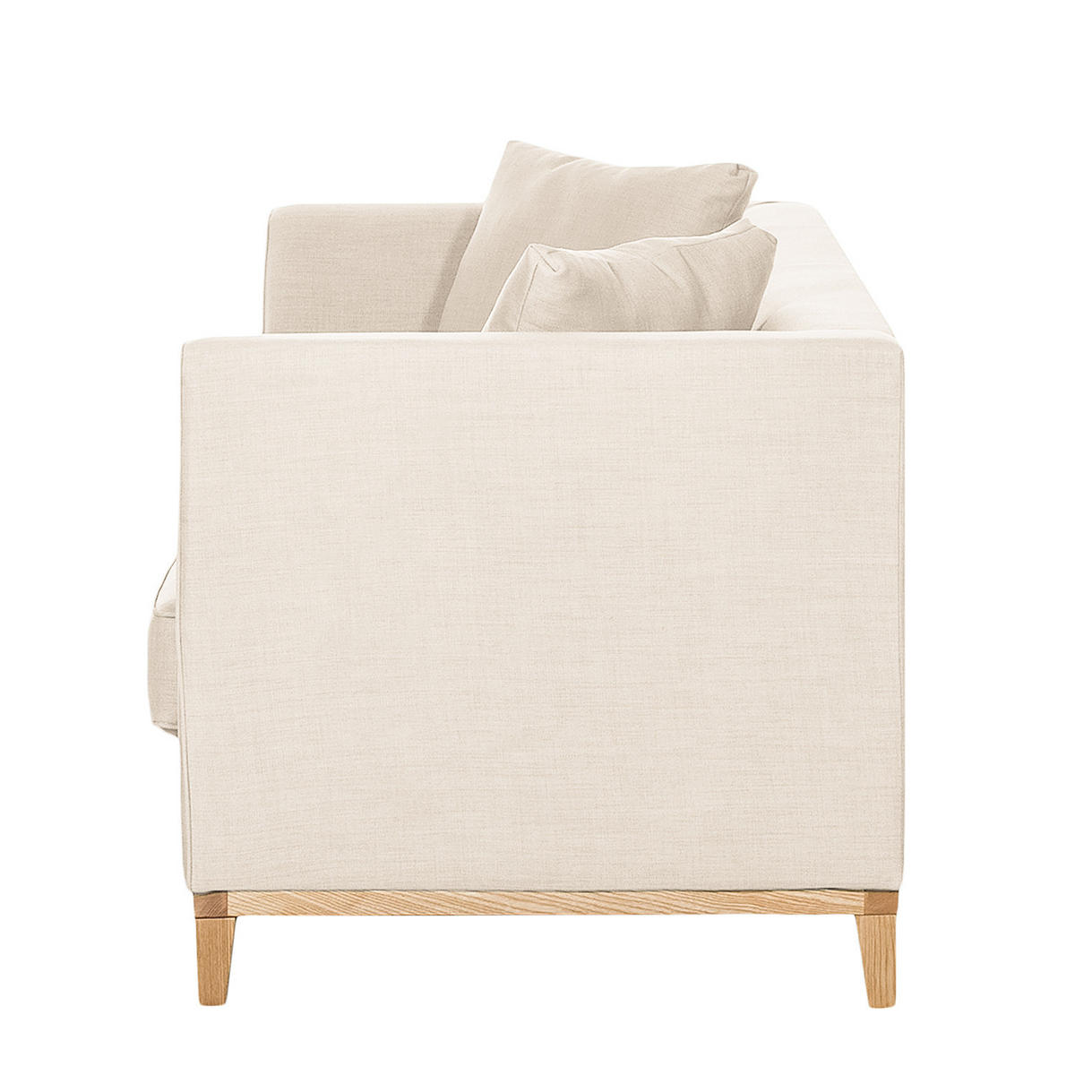 3-SITZER SOFA - Beige, Eichenholz/Textil (201/79/82cm) - home24