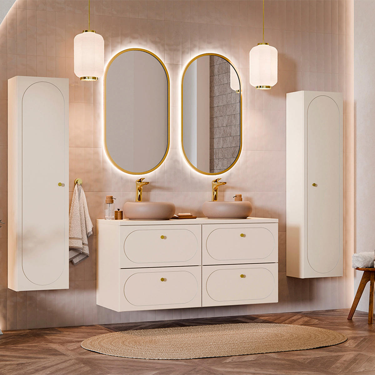 HÄNGESÄULE Sanae Sandbeige - Beige, Holzwerkstoff (35/140/25cm) - Petits-meubles
