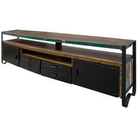 TV-BOARD Altholz 238x43x70 mehrfarbig lackiert INDUSTRIAL #107 - Multicolor, Holz (238/70/43cm) - Massivmoebel24