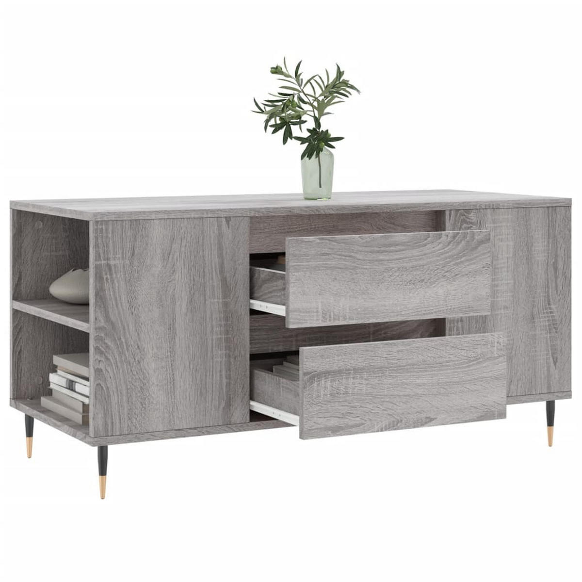 COUCHTISCH Grau Sonoma 102x44,5x50 cm Holzwerkstoff - Grau, Holzwerkstoff (102/102/50cm) - furnicato