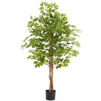 KÜNSTLICHER-FICUSBAUM Fida,stabiler Kunststoff-Blumentopf,grün - Grün, Kunststoff (160cm) - tectake