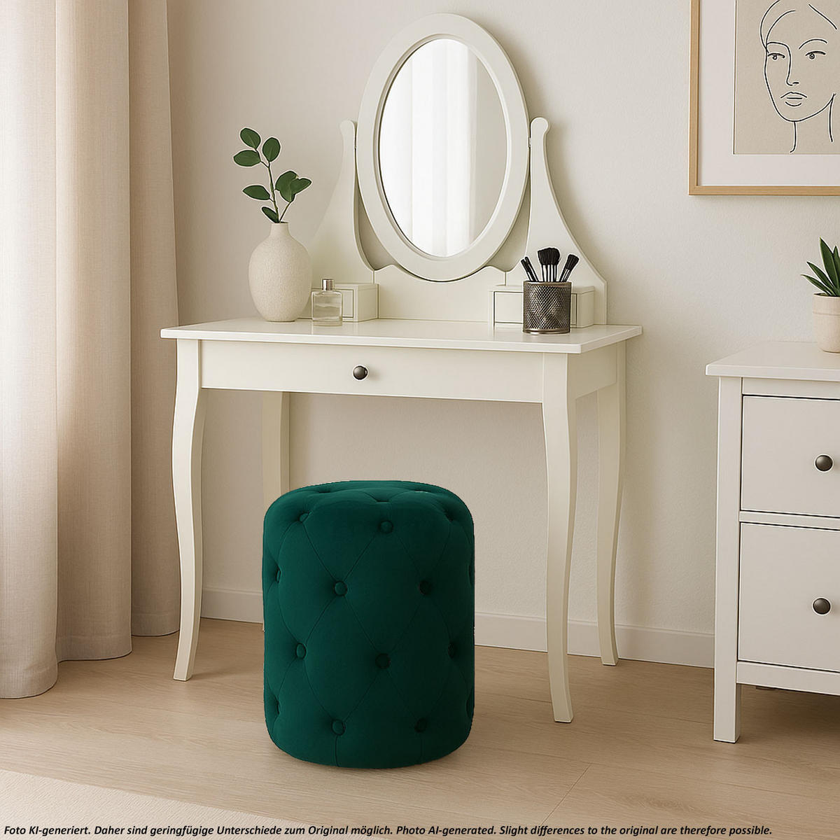 HOCKER Dunkelgrün - Dunkelgrün, Textil (39/42/39cm) - MCW