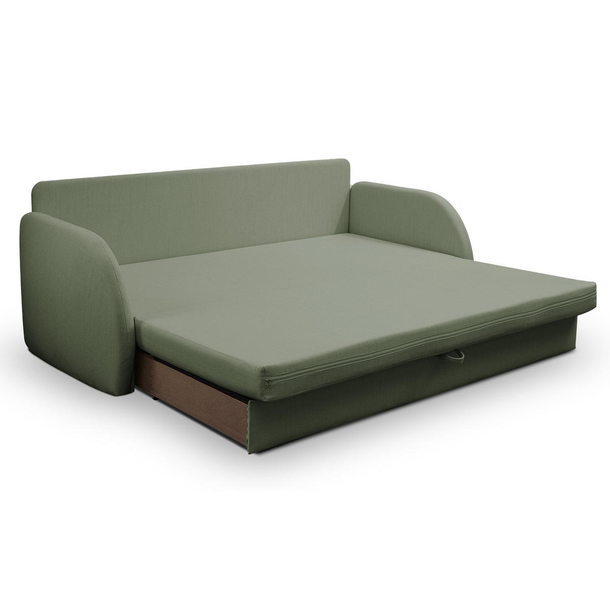 SCHLAFSOFA Diego salbeigrün - Schwarz/Hellgrün, Kunststoff/Textil (221/90/91cm) - Selsey
