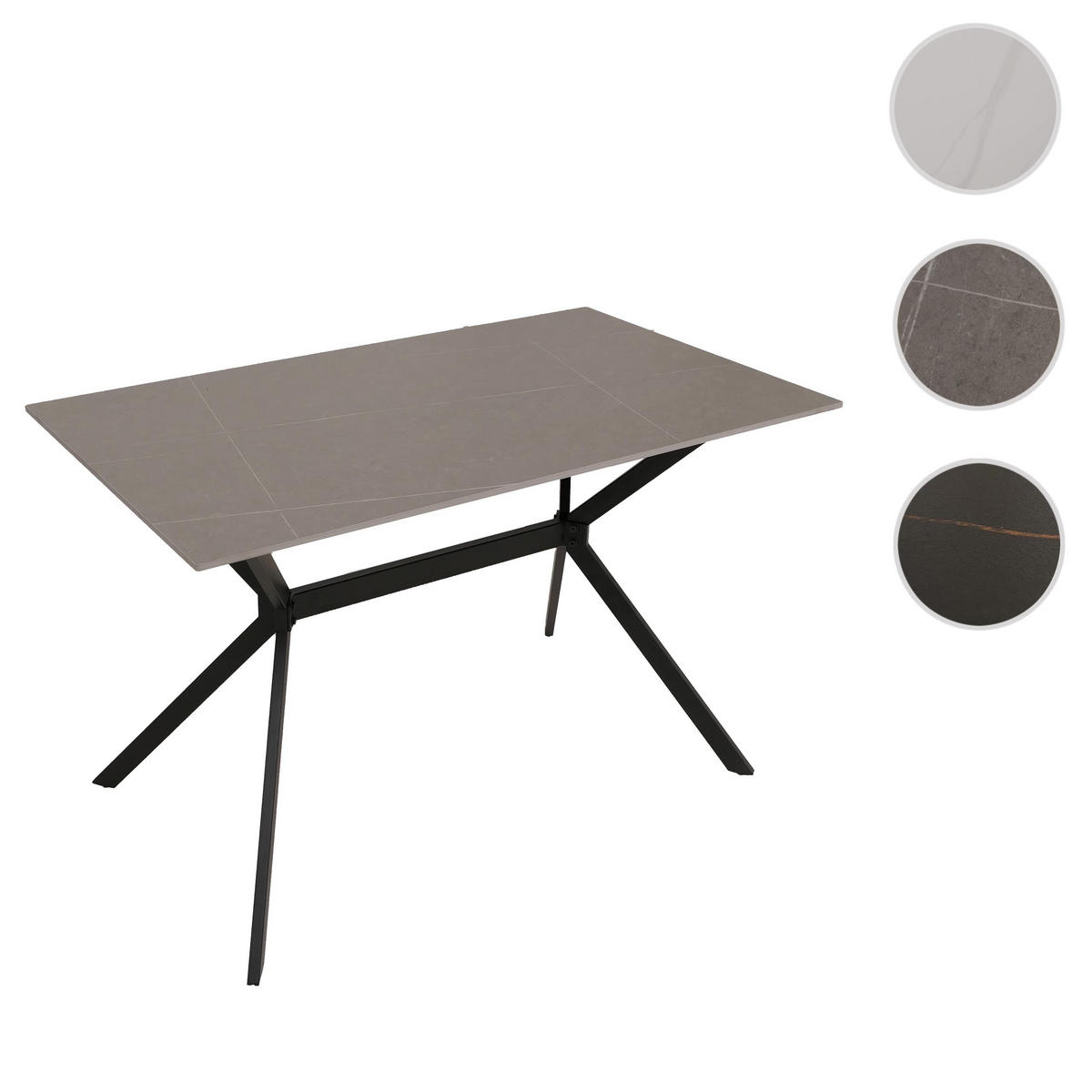 JÍDELNÍ STŮL hranatý šedý - šedá, kámen (70/120/76cm) - MCW