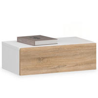 HÄNGENDER NACHTTISCH ANNE - Weiß/Sonoma Eiche, Holzwerkstoff (42/14/30cm) - CARO-Möbel