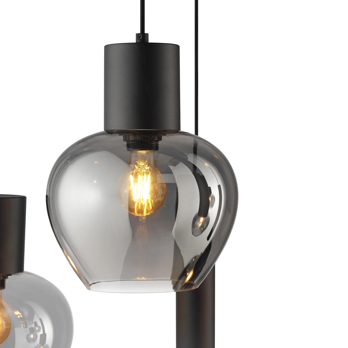 LED DECKENLEUCHTE Ligari Schwarz/Rauchglas 48/126/150 cm - Multicolor, Kunststoff (48/126/150cm) - Brilliant