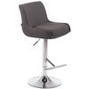BARHOCKER Cludo, Gestell Metall in Chromoptik, Stoff Dunkelgrau - Chromfarben/Dunkelgrau, Textil/Metall (43/100/50cm) - TPFLiving