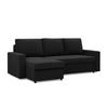 ECKSOFA Neo mit gerader Armlehnen schwarz - Schwarz, Textil (231/140cm) - SIMKAM Furniture