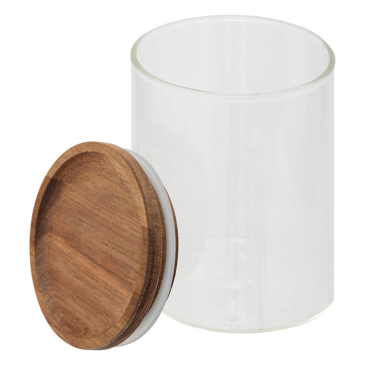 GLASBEHÄLTER für Gewürze auf dem Holzregal Harmony 180 ml 24/23/15 cm - Braun, Glas (23/15/24cm) - 5five Simply Smart