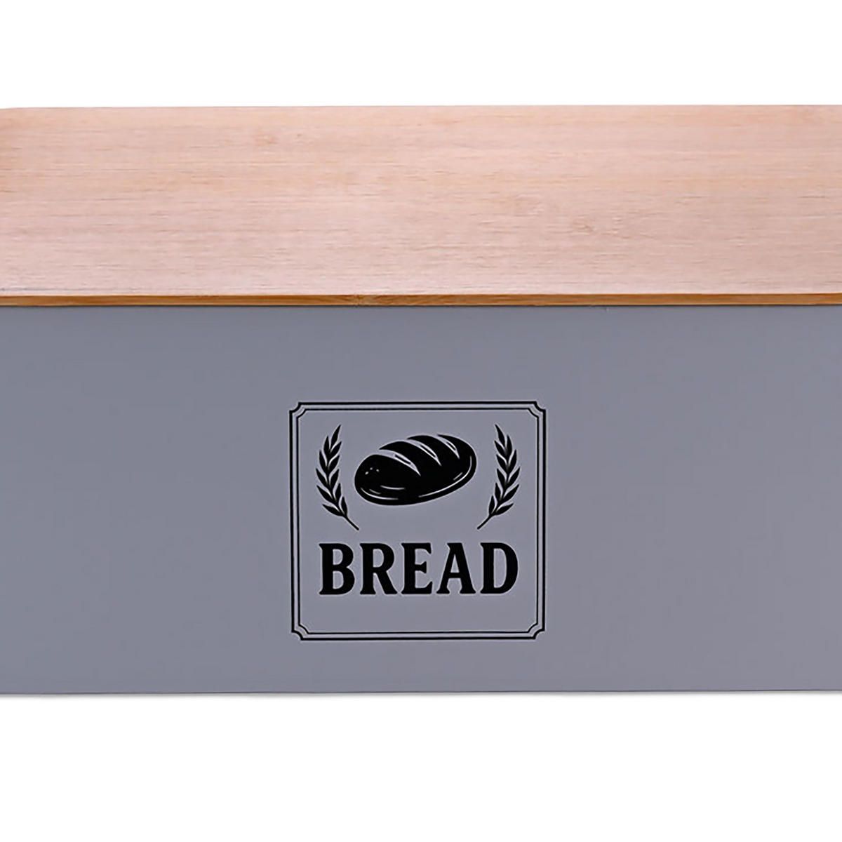 BROTKASTEN - Grau, Holz/Metall (33/13.5/19cm) - Relaxdays