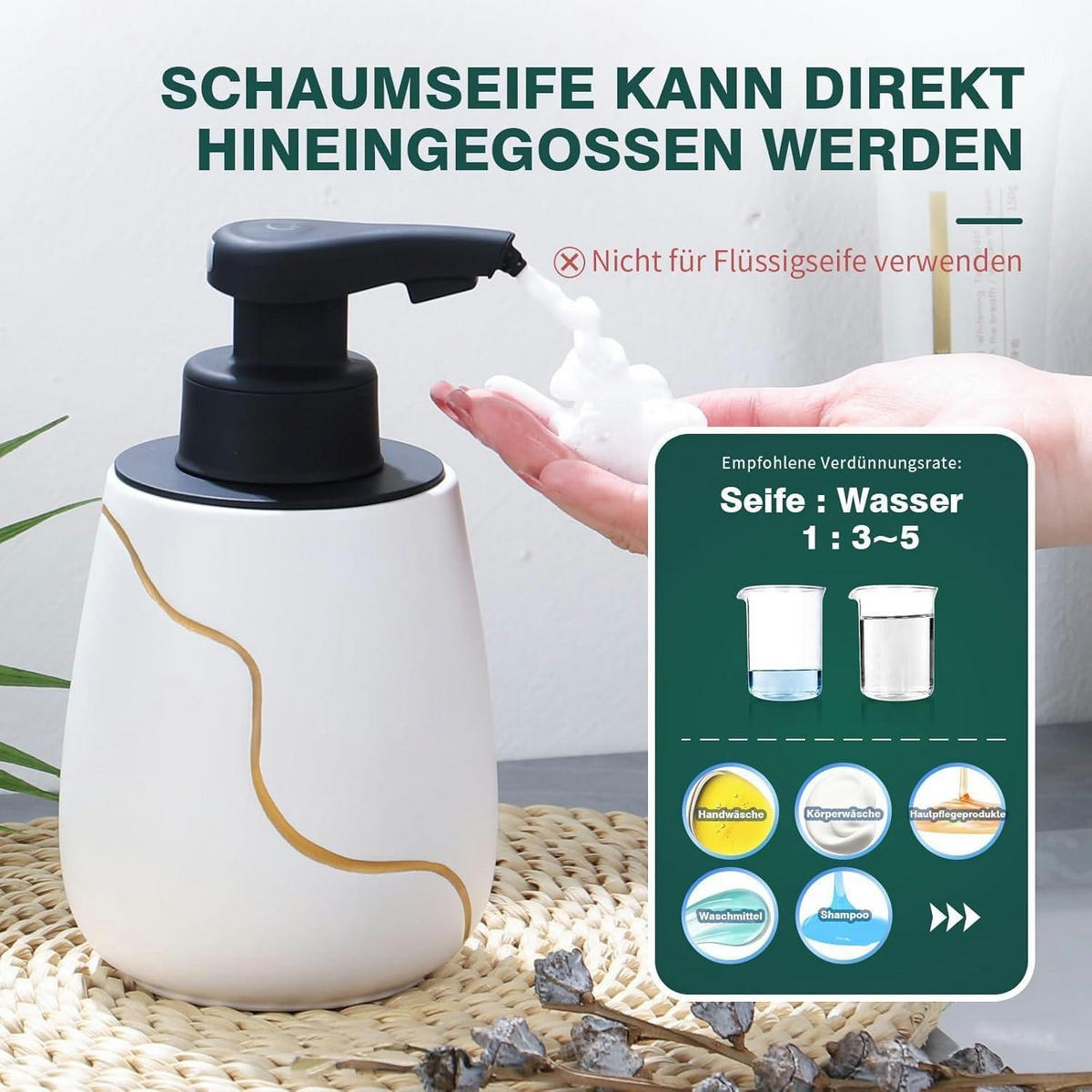 SCHAUMSEIFENSPENDER Automatisch Keramik Weiß mit Sensor - Weiß, Keramik (9/17/10cm)