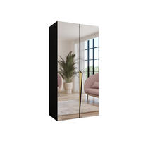 DREHTÜRENSCHRANK 202/100/52 2-türig - Goldfarben/Schwarz, Holz/Metall (100/202/52cm) - Abiks Möbel