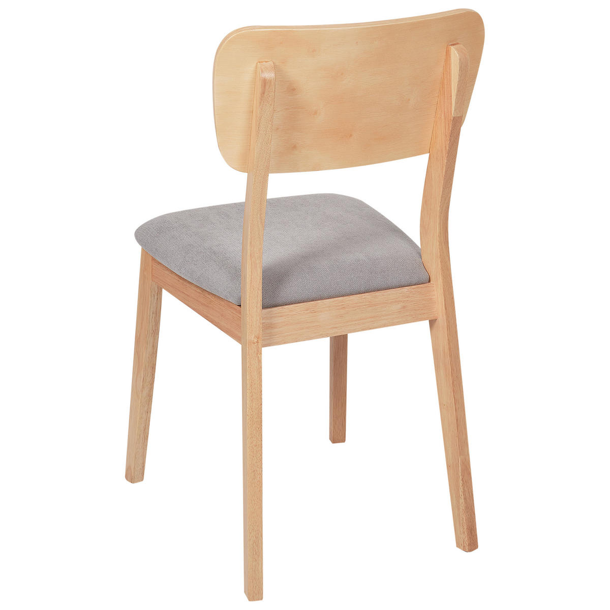 ESSZIMMERSTUHL 2er-Set Heller Holzfarbton Minier - Hellbraun/Grau, Holz (46/85/51cm) - Beliani