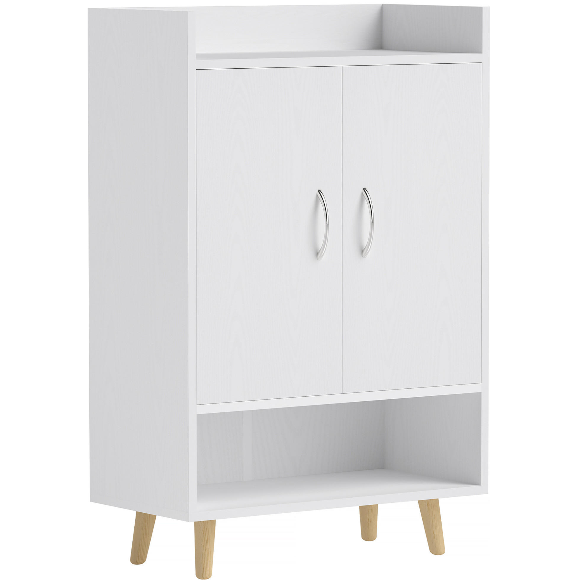 SCHUHSCHRANK aus Holz 60x30x92cm in Weiß mit 3 Innenböden - Weiß, Holz (60/92/30cm) - Modfu
