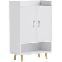 SCHUHSCHRANK aus Holz 60x30x92cm in Weiß mit 3 Innenböden - Weiß, Holz (60/92/30cm) - Modfu