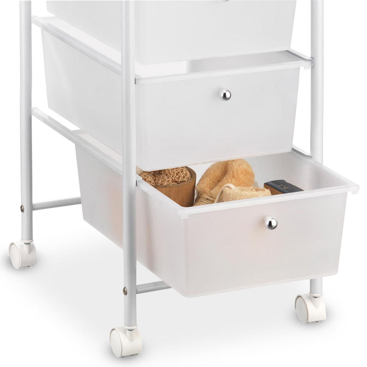 BADROLLWAGEN GINA - Weiß, Kunststoff/Metall (33/79/39cm) - IDIMEX