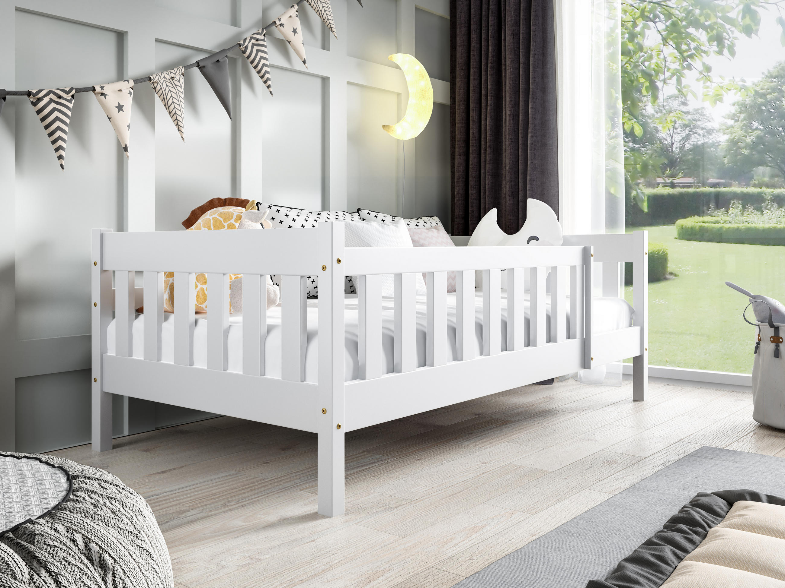 KINDERBETT ELSA 80x160 cm Weiß - Weiß, Holz (80/160cm) - MASSENO