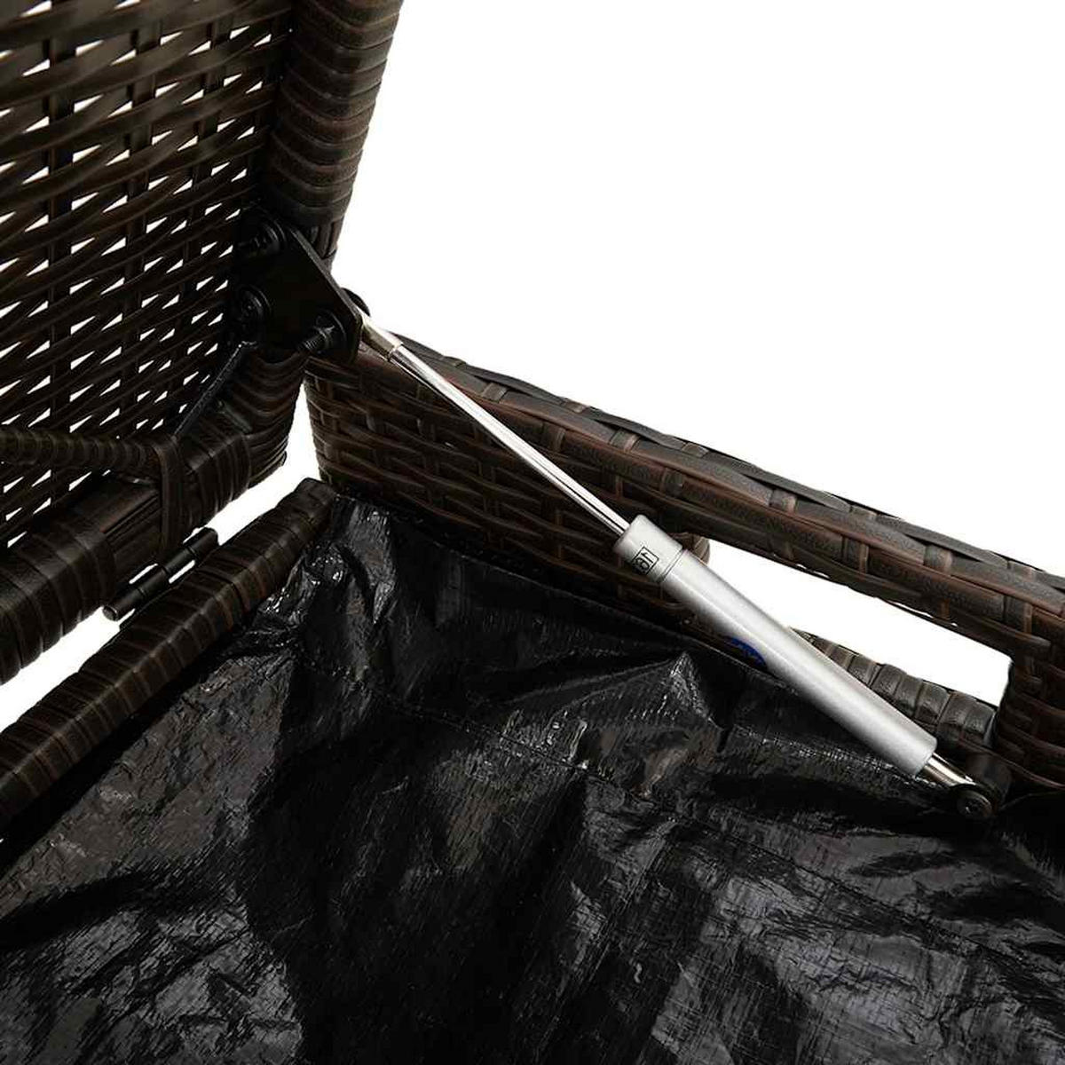 OUTDOOR-SITZBANK Mit Stauraum Und Kissen Braun 100 Cm - Braun, Kunststoff (45/57/100cm) - vidaXL