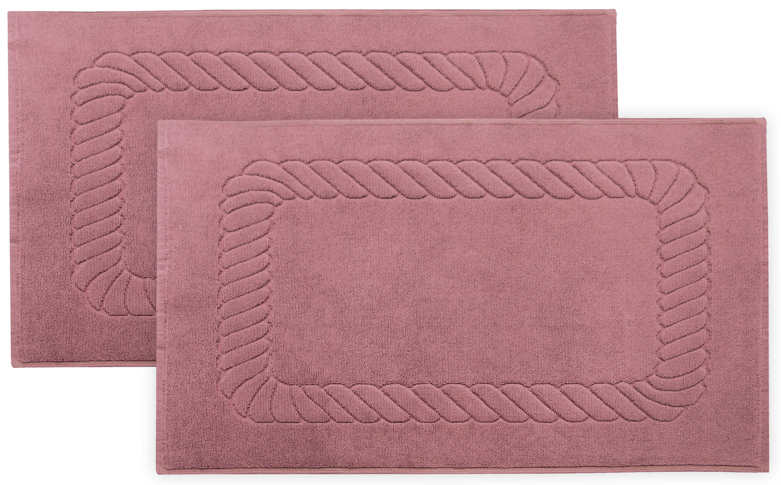 BADEMATTE, 2er-Set, 50x70 cm, 100% Baumwolle, Rosa - Altrosa, Textil (50/70cm) - Zollner
