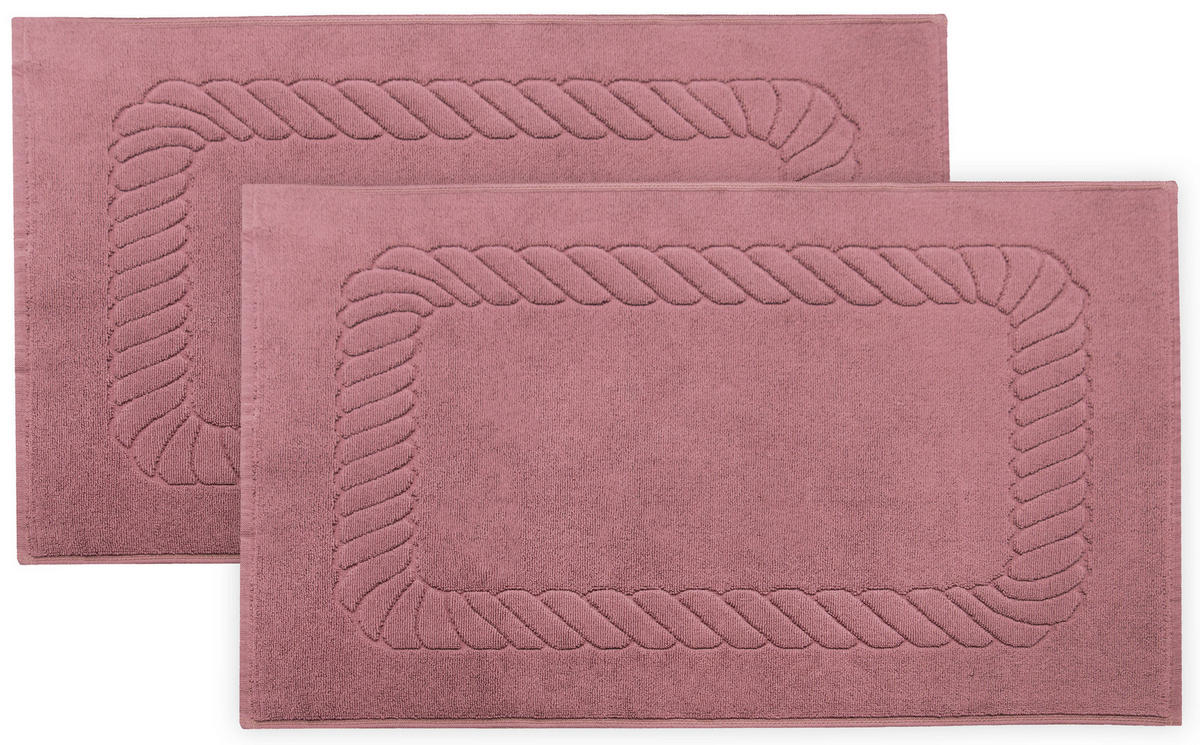 BADEMATTE, 2er-Set, 50x70 cm, 100% Baumwolle, Rosa - Altrosa, Textil (50/70cm) - Zollner
